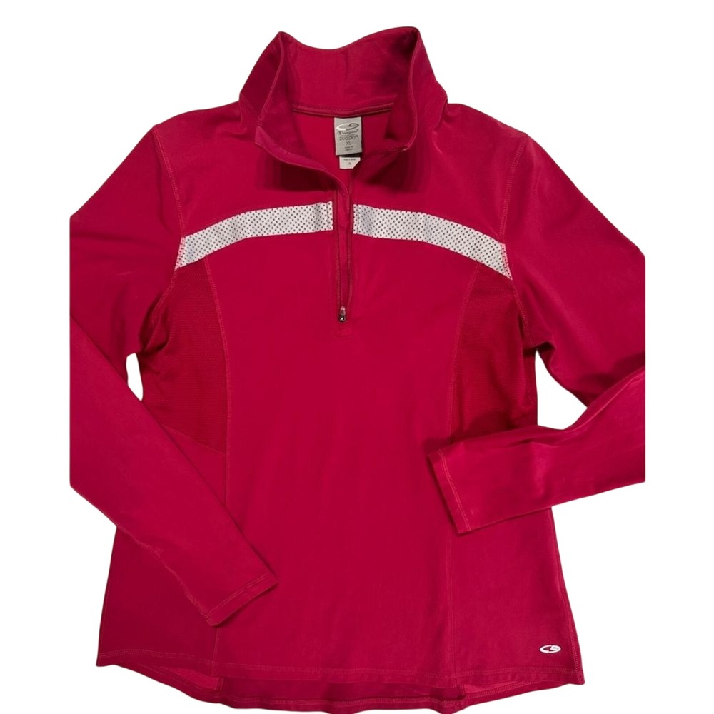 Champion Duo Dry Women's 1/4 Zip Pink Reflective Jacket XL Pullover‎ Sweatshirt